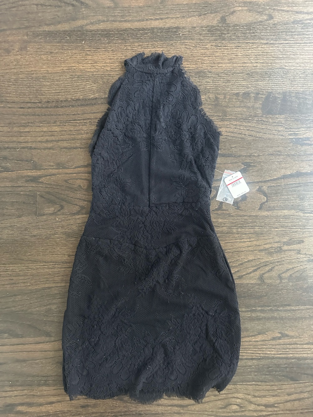 Free People Black Lace Mock Neck Bodycon Dress